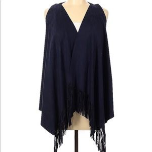 I.N.C. International Concepts Purple Indigo Blue suede boho fringe vest